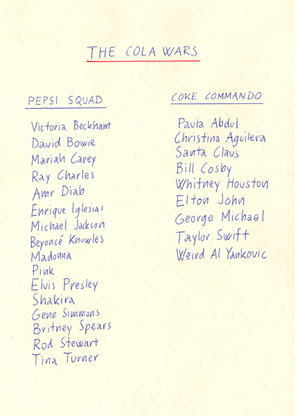 Riiko Sakkinen | A4 Drawings | The Cola Wars - Pepsi Squad and Coke Commando