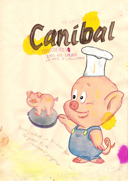 Riiko Sakkinen | A4 Drawings | Canibal Todopoderoso Eats His Children