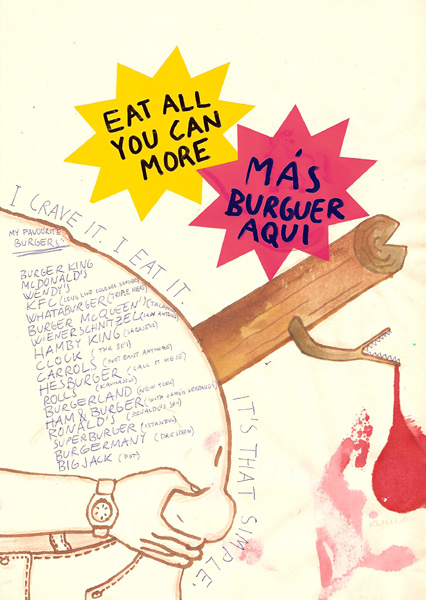 Riiko Sakkinen | A4 Drawings | Eat All You Can More
 (My Favourite Burgers)