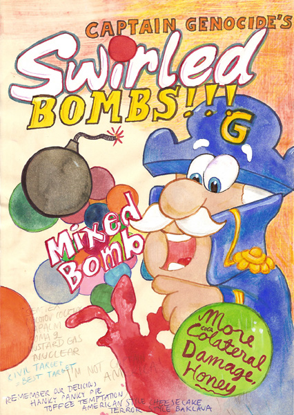 Riiko Sakkinen | A4 Drawings | Captain Genocides Swirled Bombs