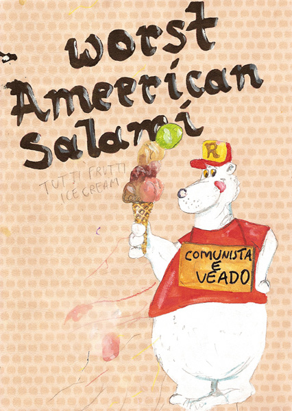 Riiko Sakkinen | A4 Drawings | Worst Ameerican Salami (Comunista e Veado)
