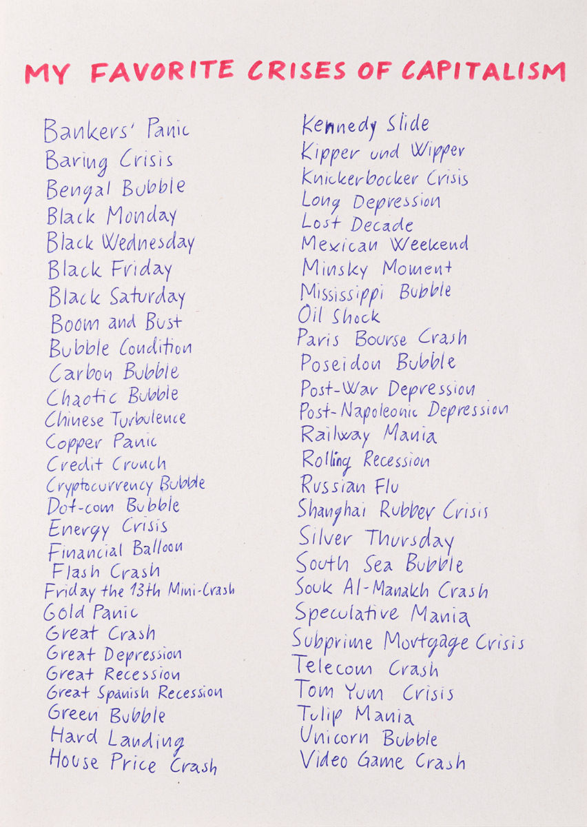 Riiko Sakkinen | A4 Drawings | My Favorite Crisis of Capitalism