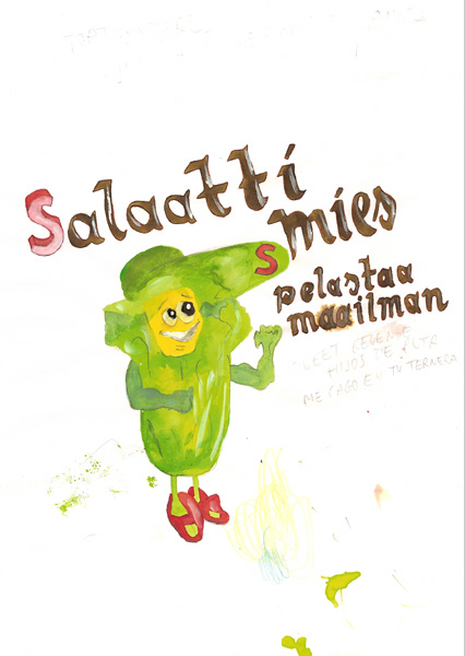 Riiko Sakkinen | A4 Drawings | Salaattimies Pelastaa Maailman