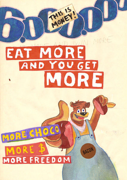 Riiko Sakkinen | A4 Drawings | Eat More and
 You Get More