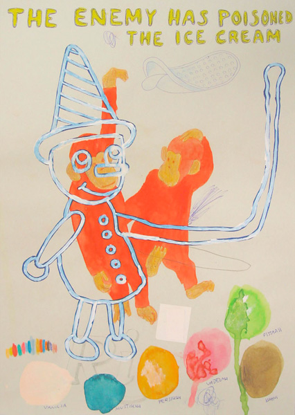 Riiko Sakkinen | A4 Drawings | The Enemy Has Poisoned the Ice Cream