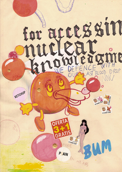 Riiko Sakkinen | A4 Drawings | For Accessing Nuclear Knowledgement We Defence with Our Last Blood Drop