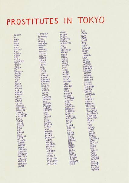 Riiko Sakkinen | A4 Drawings | Prostitutes in Tokyo