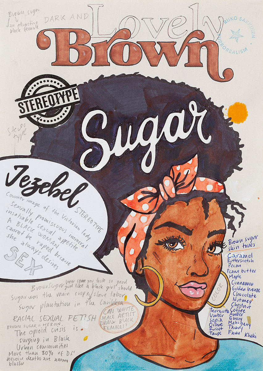 Riiko Sakkinen | A4 Drawings | Brown Sugar (Can White Male Artist Draw Black Females?)
