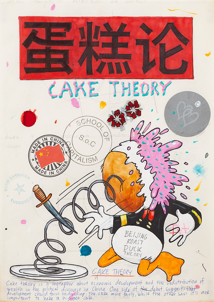 Riiko Sakkinen | A4 Drawings | Cake Theory (Beijing Roast Donald Duck)