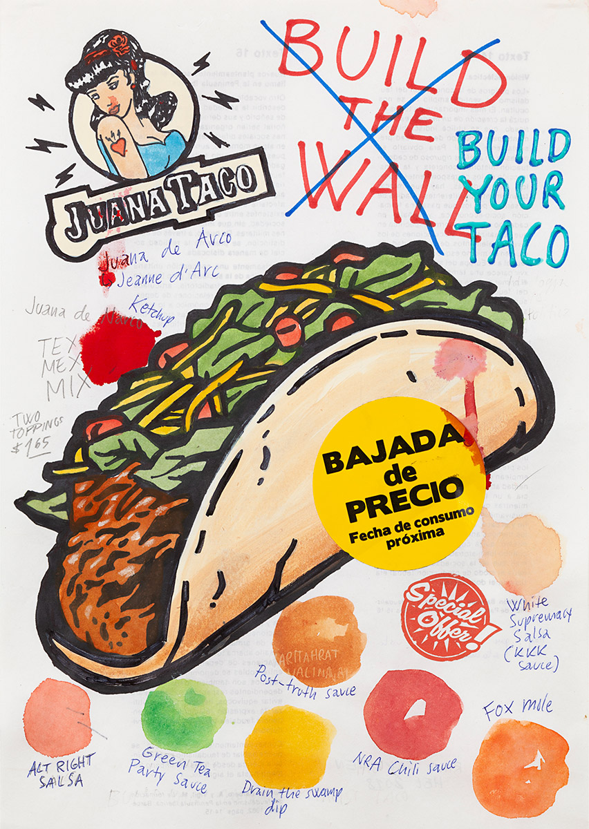 Riiko Sakkinen | A4 Drawings | Build Your Taco (Build the Wall)