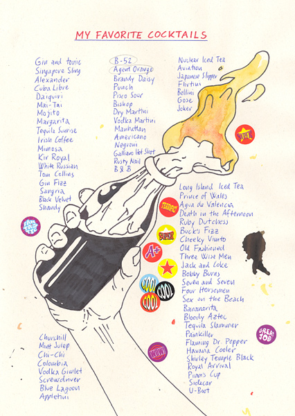 Riiko Sakkinen | A4 Drawings | My Favorite Cocktails