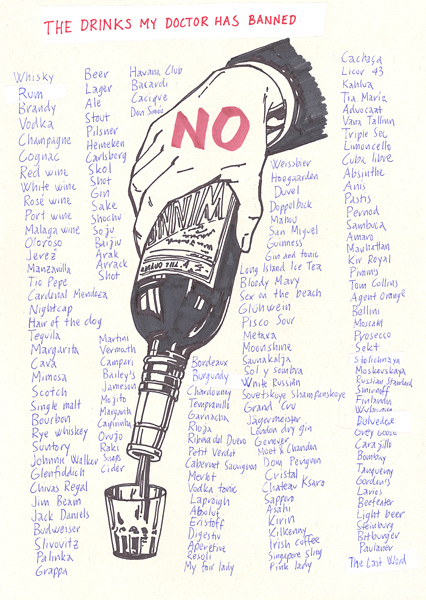 Riiko Sakkinen | A4 Drawings | The Drinks My Doctor Has Banned