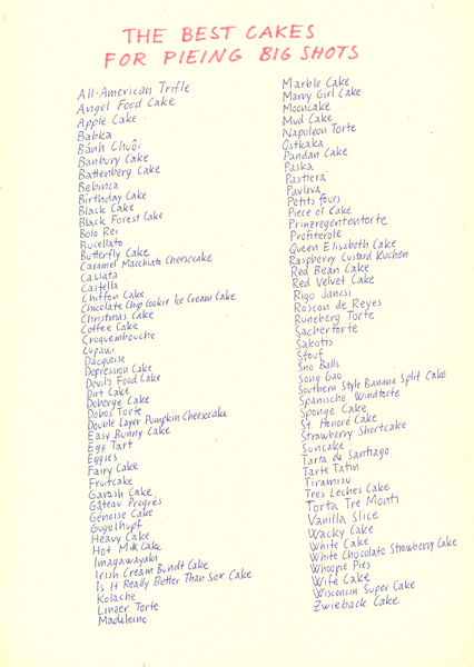 Riiko Sakkinen | A4 Drawings | The Best Cakes for Pieing Big Shots