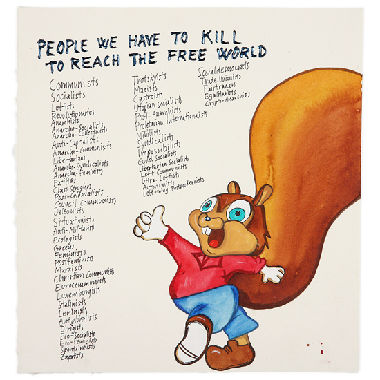Riiko Sakkinen | Other Drawings | People We Have to Kill to Reach the Free World 