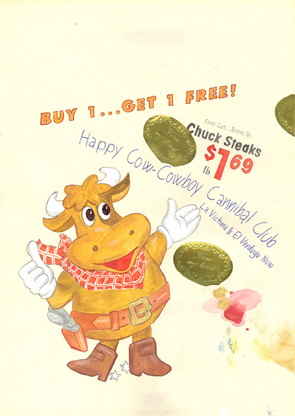 Riiko Sakkinen | A4 Drawings | Cow-Cowboy
 Cannibal Club