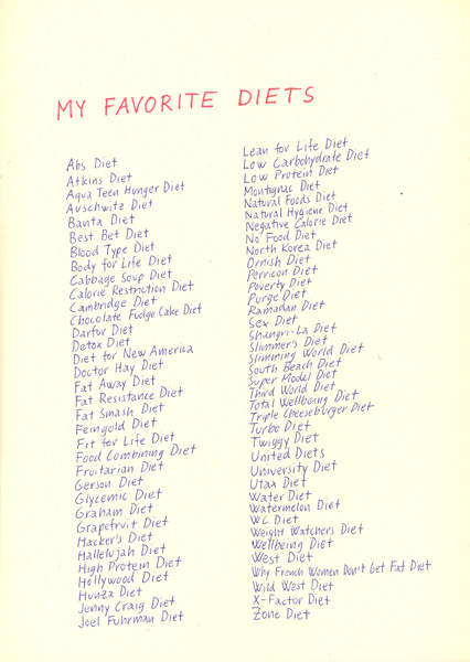 Riiko Sakkinen | A4 Drawings | My Favorite Diets