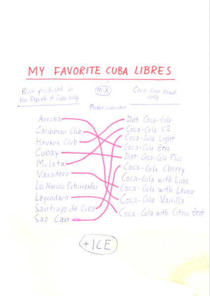 Riiko Sakkinen | A4 Drawings | My Favorite Cuba Libres