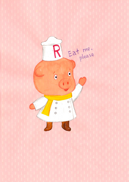 Riiko Sakkinen | A4 Drawings | Eat Me Ramen Pig