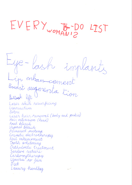 Riiko Sakkinen | A4 Drawings | Every Woman's To Do List