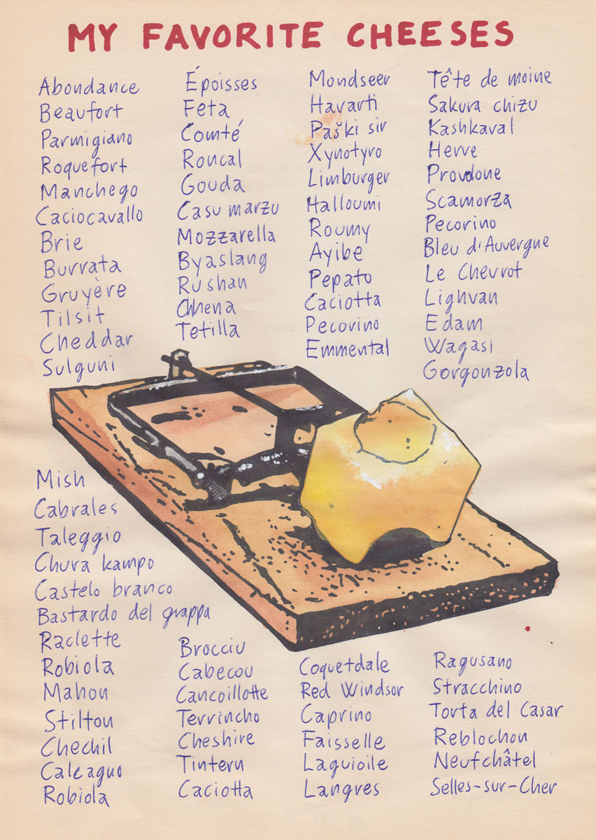 Riiko Sakkinen | A4 Drawings | My Favorite Cheeses