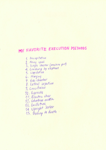 Riiko Sakkinen | A4 Drawings | My Favorite
 Execution Methods