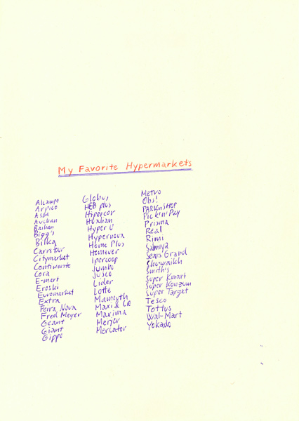 Riiko Sakkinen | A4 Drawings | My Favorite Hypermarkets