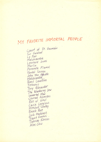 Riiko Sakkinen | A4 Drawings | My Favorite Immortal People