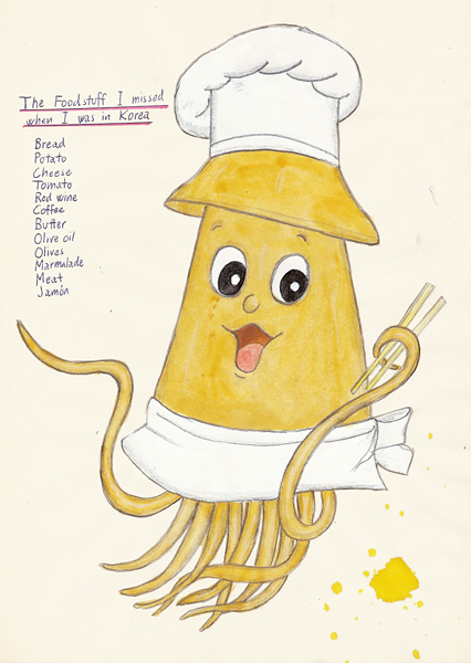 Riiko Sakkinen | A4 Drawings | The Foodstuff I Missed When I Was in Korea