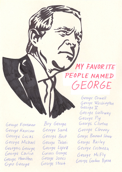 Riiko Sakkinen | A4 Drawings | My Favorite People
 Named George
