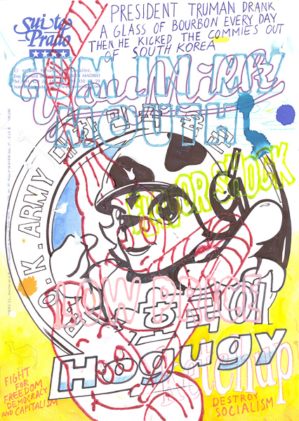 Riiko Sakkinen | A4 Drawings | President Truman Drank a Glass of Bourbon Every Day and Then He Kicked The Commies Out of South Korea