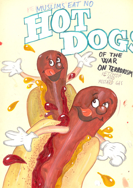 Riiko Sakkinen | A4 Drawings | Muslims Eat No Hot Dogs of the War on Terrorism