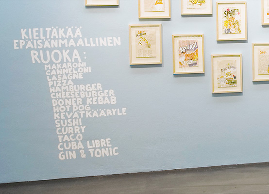 Riiko Sakkinen | Installation Views | Kieltk
 episnmaallinen
 ruoka