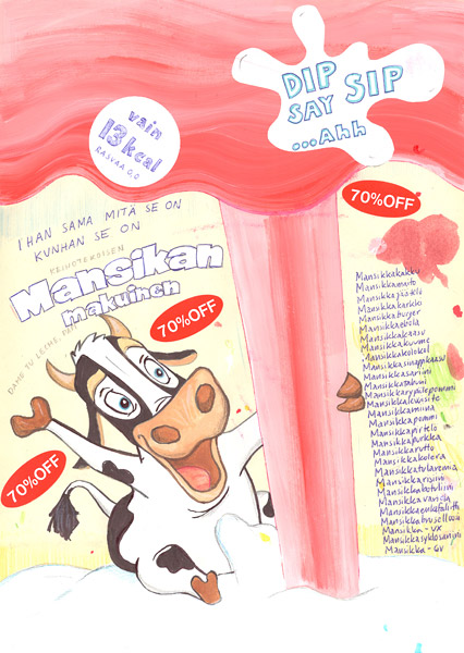 Riiko Sakkinen | A4 Drawings | Ihan Sama Mit Se On Kunhan Se On Mansikanmakuinen