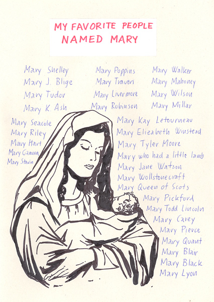 Riiko Sakkinen | A4 Drawings | My Favorite People
Named Mary