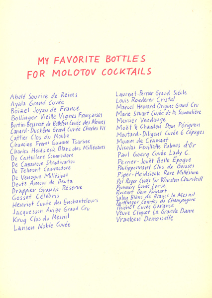 Riiko Sakkinen | A4 Drawings | My Favorite Bottles for Molotov Cocktails