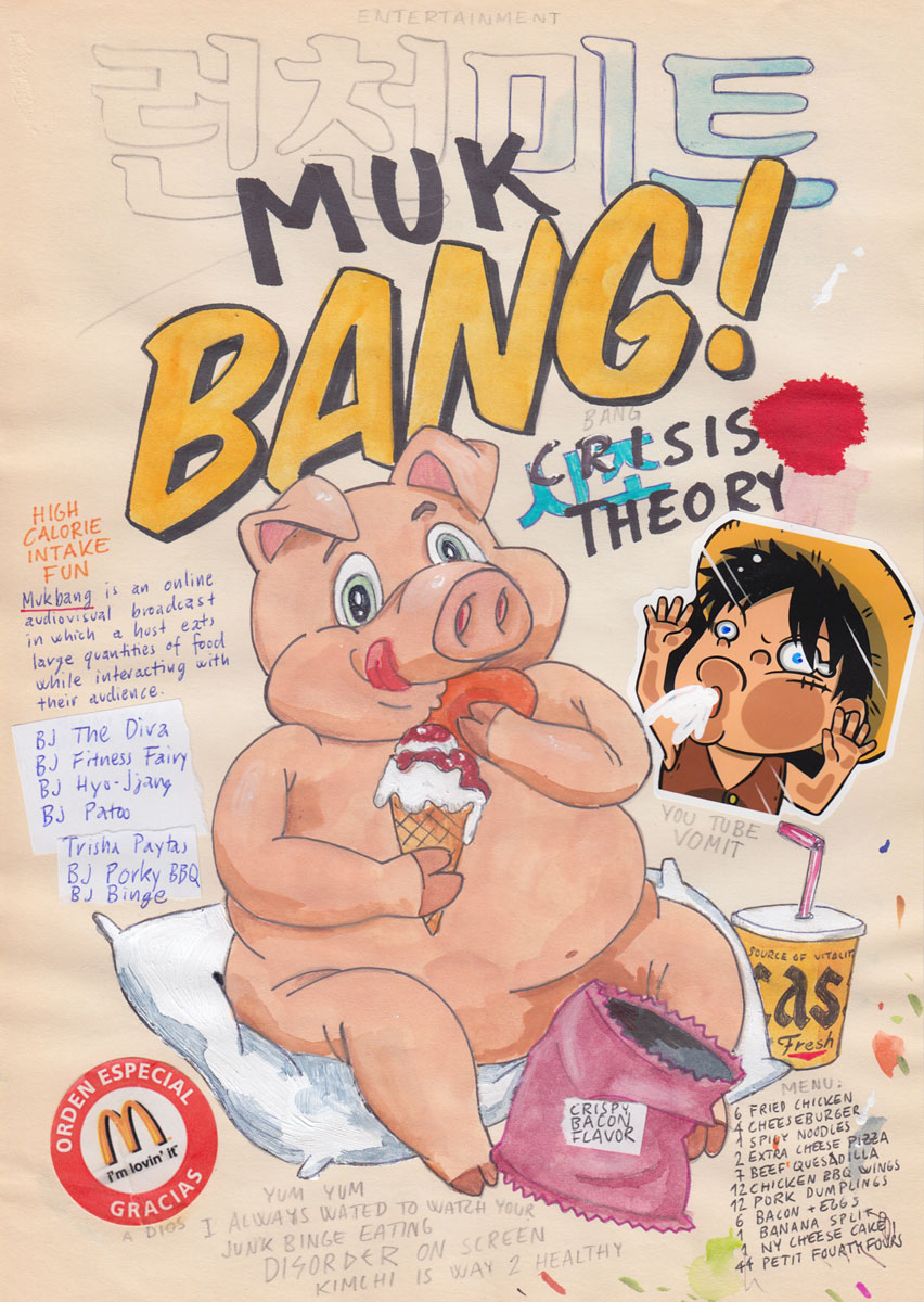 Riiko Sakkinen | A4 Drawings | Mukbang Crisis Theory