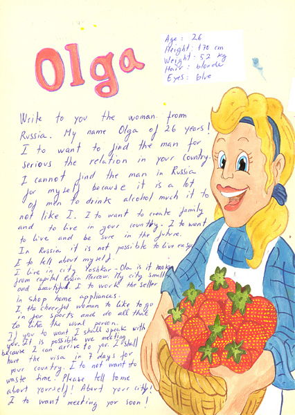 Riiko Sakkinen | A4 Drawings | Russian Mail-Order
Wife Olga