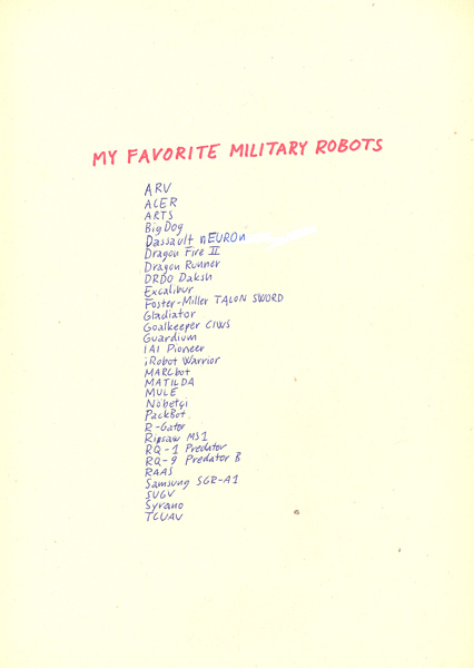 Riiko Sakkinen | A4 Drawings | My Favorite Military Robots