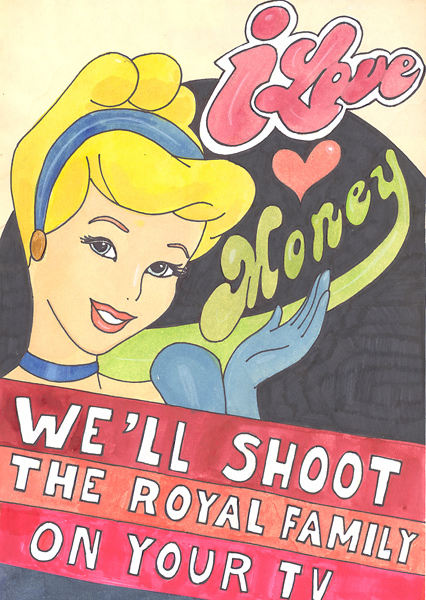 Riiko Sakkinen | A4 Drawings | Shooting Royal Family Money