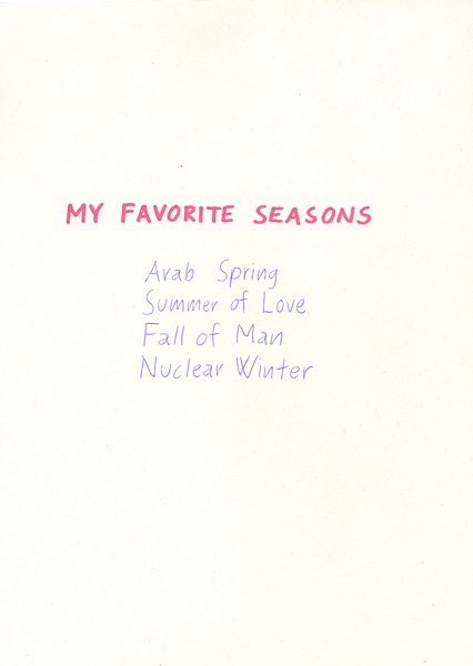 Riiko Sakkinen | A4 Drawings | My Favorite Seasons