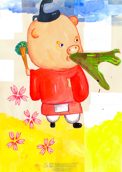 Riiko Sakkinen | A4 Drawings | Suntory Whisky
with Pocari Sweat