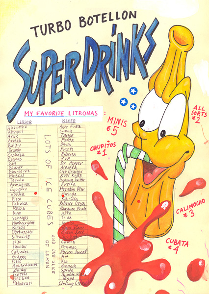 Riiko Sakkinen | A4 Drawings | Super Drinks
Turbo Botellón