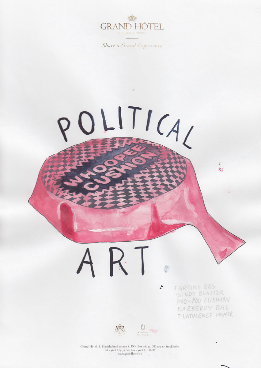 Riiko Sakkinen | A4 Drawings | Political Art (Whoopee Cushion)